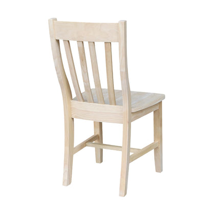International Concepts Cafe Dining Chairs, Solid Parawood, Bistro Style, Unfinished (Set of 2)