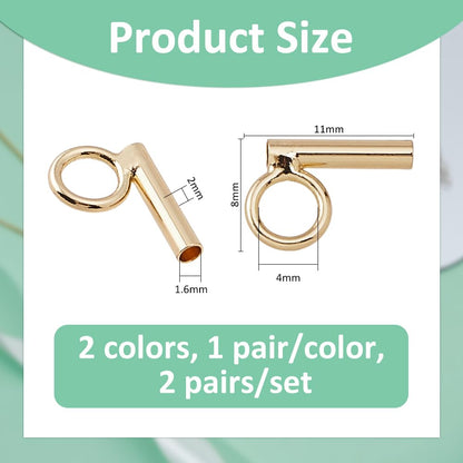 SUPERFINDINGS 4Pcs 2 Colors Alloy Pin to Pendant Converter with 4Pcs Silicone Ear Nuts to Keep the Brooch from Shaking Brooches Pins to Pendant Converters for Changing Brooches