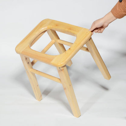 MOGUOBIN Wooden Steam Seat with Four Legs,Yoni Steam Chair,Yoni Steam Pot,Three-Dimensional Toilet,Heavy Bathroom Anti-Skid Shower Stool,Steaming Chair V Steam at Home Attachment 15.7" H (No Steamer)