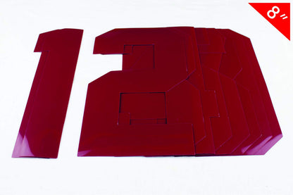 Numbers Kit(0-9),8" Tall for Sports T-Shirt Jersey Football Baseball,Iron On, Heat Transfer, Team,t-Shirt(Style A) (Maroon)