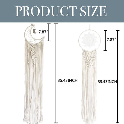 RQWZBCHX Macrame Dream Catcher Kits for Adults Beginners, 2PCS Macrame Wall Hanging Supplies