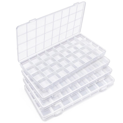 Eppingwin 32 Grids Bead Organizer, Craft Organizers and Storage, Acrylic Organizers, plastic Bead Organizer Box for Crafts Organizing Storing (4 pack)