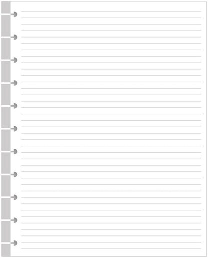 Letter Size Discbound Refill Paper, 11 Disc Paper Refill for Note-Taking System Discbound Planner, 100Sheets / 200Pages Discbound Paper, 100gsm, White, 8.5'' x 11''