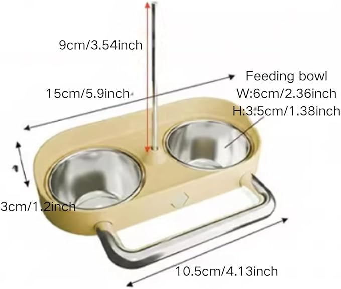 Bird Feeder Birds Bowls Stainless Steel Dishes Coop Cups with Fruit Skewer, Parrot Feeding Dish Cups Food Water Bowls with Bird Food Holder for Budgies Lovebirds (Blue,Square)