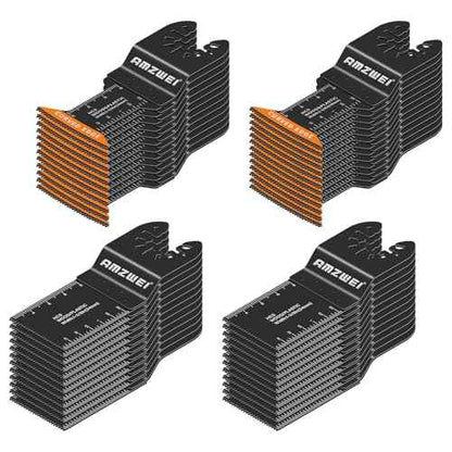 50Pcs Professional Oscillating Tool Blades Multitool Blade, Universal Oscillating Saw Blades Wood Plastic Drywall Cutting Compatible with Dewalt, Milwaukee, Dremel, Ryobi, Bosch