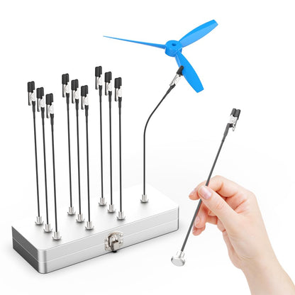 Madmagic 2pcs Metal Painting Stand Base Holder with 24pcs Bendable Magnetic Alligator Clips Sticks Kit for Gundam Hobby Model Painting, for Airbrush Model Coloring