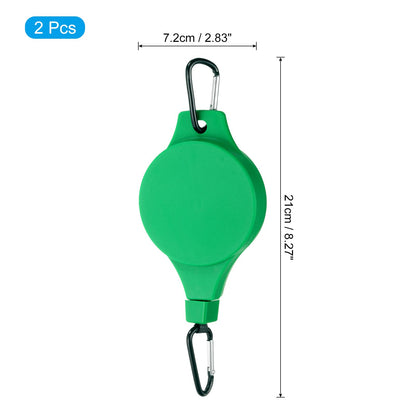 PATIKIL Plant Hanger, 2 Pcs Pulley Retractable Hanging Flower Basket Hook Indoor and Outdoor Plant Pots Holder, for Planters, Flower Basket, Wind Chimes, Lanterns, Bird Feeders, Green