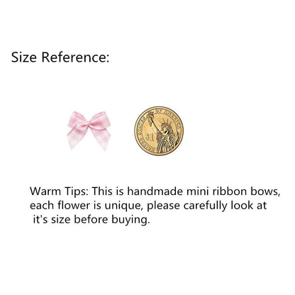 VIVIQUEN Mini Satin Ribbon Bows Ribbon Flowers 25mm x 26mm Appliques DIY Craft for Sewing, Scrapbooking, Wedding, Gift (Gingham Mix Color 60pcs)