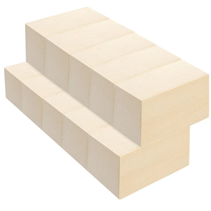 ACXFOND 10 Pack Basswood Carving Blocks, 4x2x2 inch Unfinished Bass Wood Blocks for Wood Carving, Arts, Crafts, Class, Christmas DIY Supplies