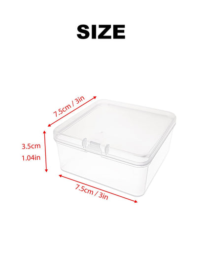 Forever bene 17 Pack Clear Plastic Storage Boxes with Lids, 3x3x1.4 Inches Square Organizer Containers for Small Parts, Crafts, Jewelry, SMT Components