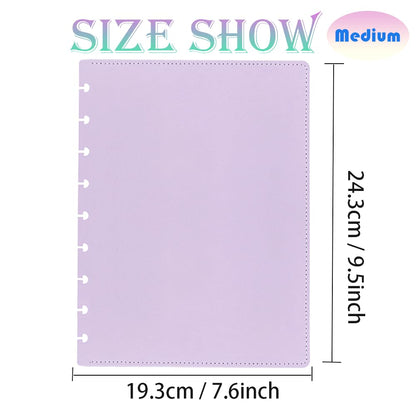 ITSYHPRO Discbound Notebook PU Leather Covers(1 Pair) Medium Discbound Journal(Light Purple,Medium)