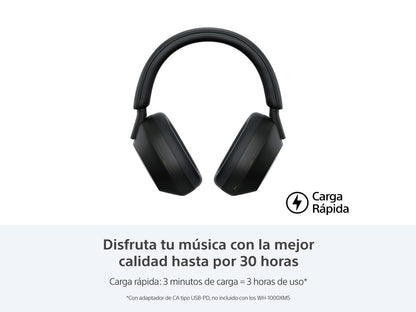 Sony WH-1000XM5 Noise Canceling Wireless Headphones - 30hr Battery Life - Over-Ear Style - Optimized for Alexa and Google Assistant - Built-in mic for Calls - Black - International Version No Warranty