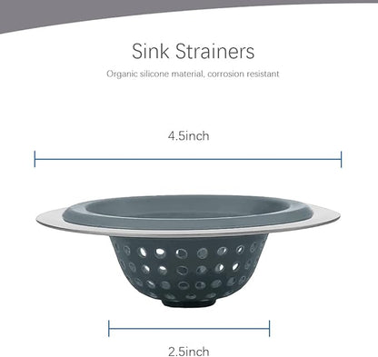 Kitchen Set of 2 Sink Strainers, Flexible Silicone Good Grip Kitchen Sink