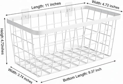 2 Set LeleCAT Hanging Wall Basket Organizer, Over the Cabinet Door Adhesive