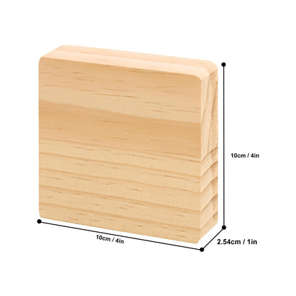 kukmakri 25 Pack Unfinished Wood Blocks for Crafts - 4 X 4 X 1 Inch Wooden Square Blocks, Premium Pine Wood Boards for Artistic Engraving, Perfect Panels for All DIY Craft Projects