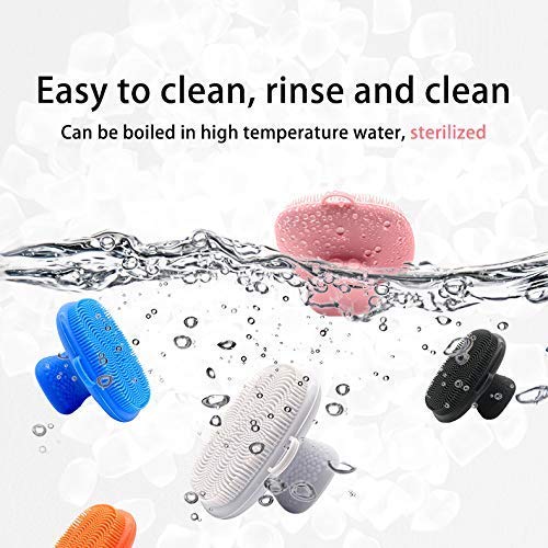 VWMYQ Face Scrubber, Silicone Face Scrubber for Men Facial Cleansing Brush Silicone Face Wash Brush Manual Waterproof Cleansing Skin Care Face Brushes for Exfoliating- Black