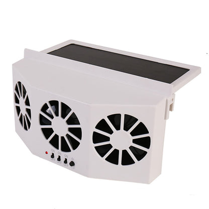 CYDZSW Car Solar Powered Window Exhaust Fan, Air Purifier, Solar Power Air Vent Radiator Fan for Backseat or Frontseat, Vehicle Ventilation Fan (White)