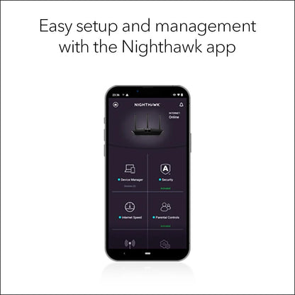 NETGEAR Nighthawk WiFi 6 Router (RAX29) - Security Features, Dual-Band Gigabit Router, AX2400 Wireless Speed (Up to 2.4 Gbps), Covers Up to 2,000 sq.ft. and 20 Devices
