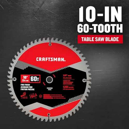 CRAFTSMAN 10 in Table Saw Blade 60 Tooth with 5/8 in Arbor (1 Pack) (CMAS21060)