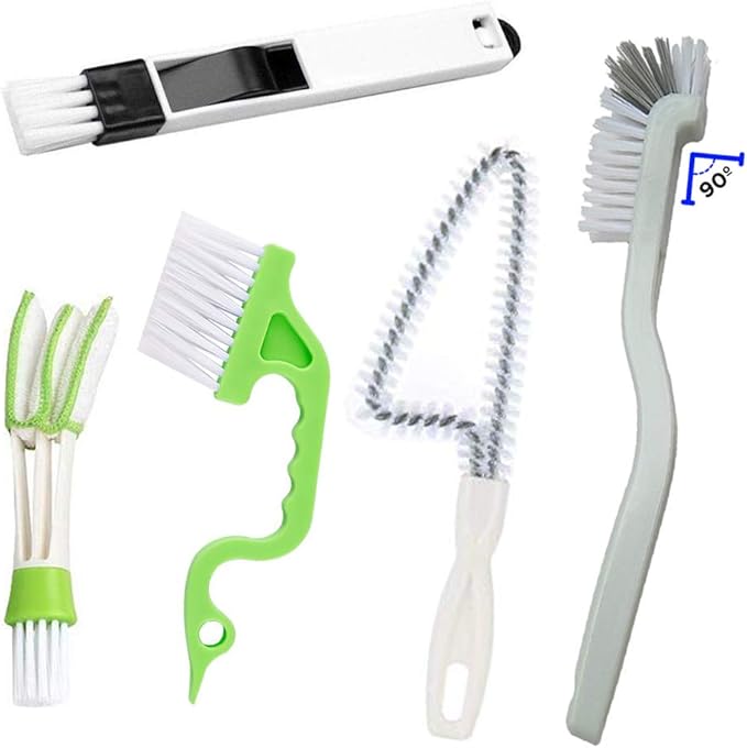 Window Track and Grout Cleaning Brush Set, Tile Lines, Sink Corners, Small Gaps