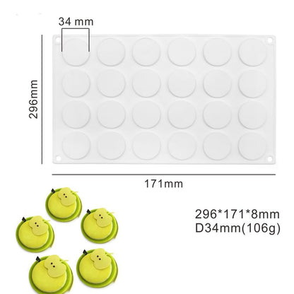Silicone Chocolate mold,cookies mold,15 Hole Round Shape Fondant Cake Tools, Cake Decorating (Round G_11.84 X6.84 X0.32 inch)