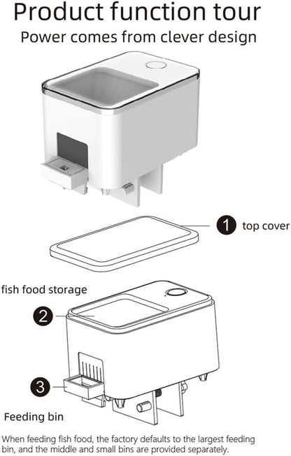 Weytoll Automatic Fish Feeder for Aquarium, WiFi Intelligent Timing Aquarium Goldfish Feeder with 100ML Large Capacity and Mobilephone APP Control Suitable for a Variety of Feed