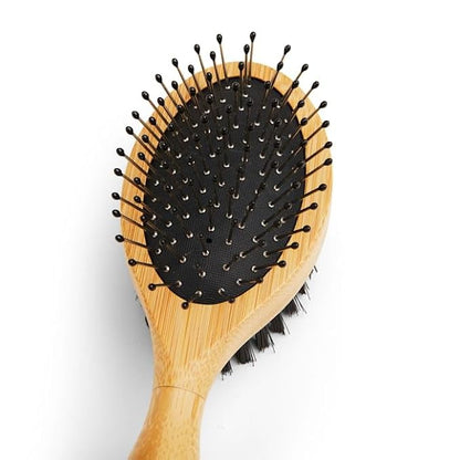 Well & Good by Petco Bamboo Pin and Bristle Dog Brush for All Coats, Small