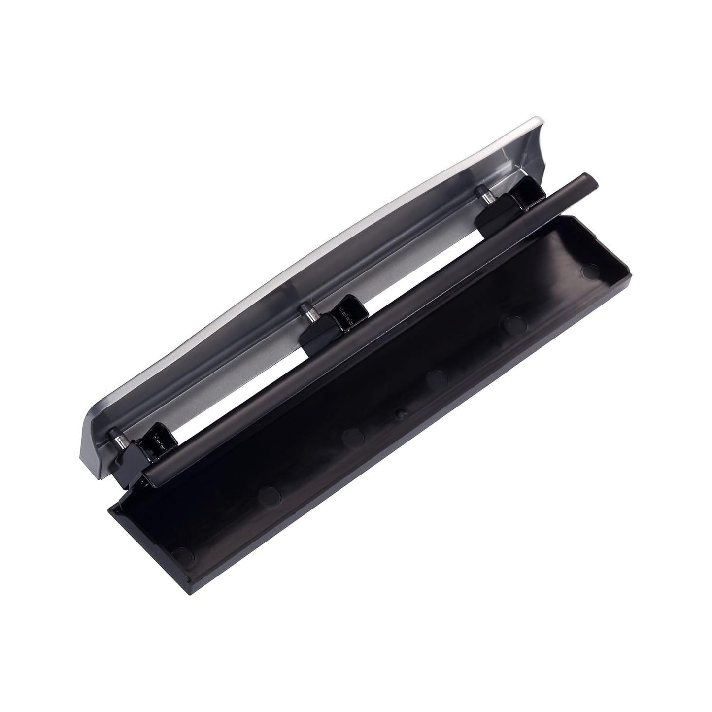 Bostitch Office Premium 3 Hole Punch, 12 Sheet Capacity, Metal, Rubber Base, Easy-Clean Tray, Silver