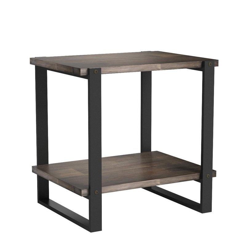 Zinus Brock 21 Inch Solid Wood Side Table, End Table, Easy Assembly, Brown