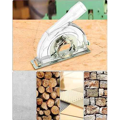 QWORK Cutting Dust Shroud for Angle Grinder 4-1/2" to 5", Transparent Cutting Dust Shroud Grinding Cover, Angle Grinder Dust Collection Attachment