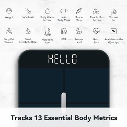 Wyze Smart Scale X - Digital Bathroom Scale for Body Weight, BMI, Body Fat, Muscle Mass, Heart Rate Monitor | Sync with Health Apps | Body Composition Analyzer for People, Baby & Pet, 400 lbs (Navy)