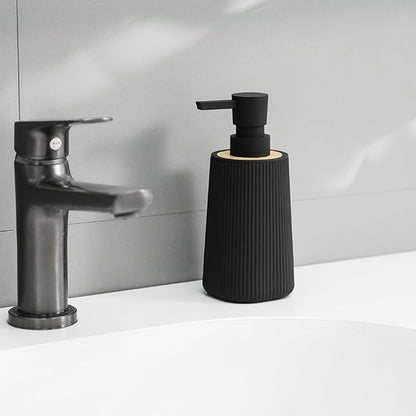 Small Soap Dispenser for Bathroom and Kitchen, Modern Farmhouse Striped Style
