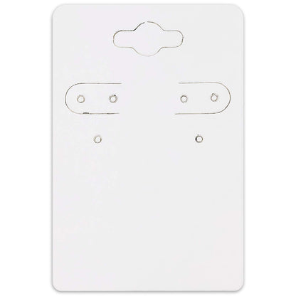 500-Pack 2x3 Pre-Punched Hanging Jewelry Earrings Display Cards (White Kraft Paper, Medium)