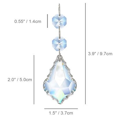 20pcs Clear Maple Leaf Crystal Chandelier Prism Pendant Parts, 50mm Suncatchers Hanging Crystals Beads for Chandelier Christmas Tree Decoration