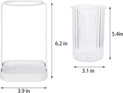 Toothbrush Holders with Drain Tray, Hanging Toothbrush and Toothpaste Holder