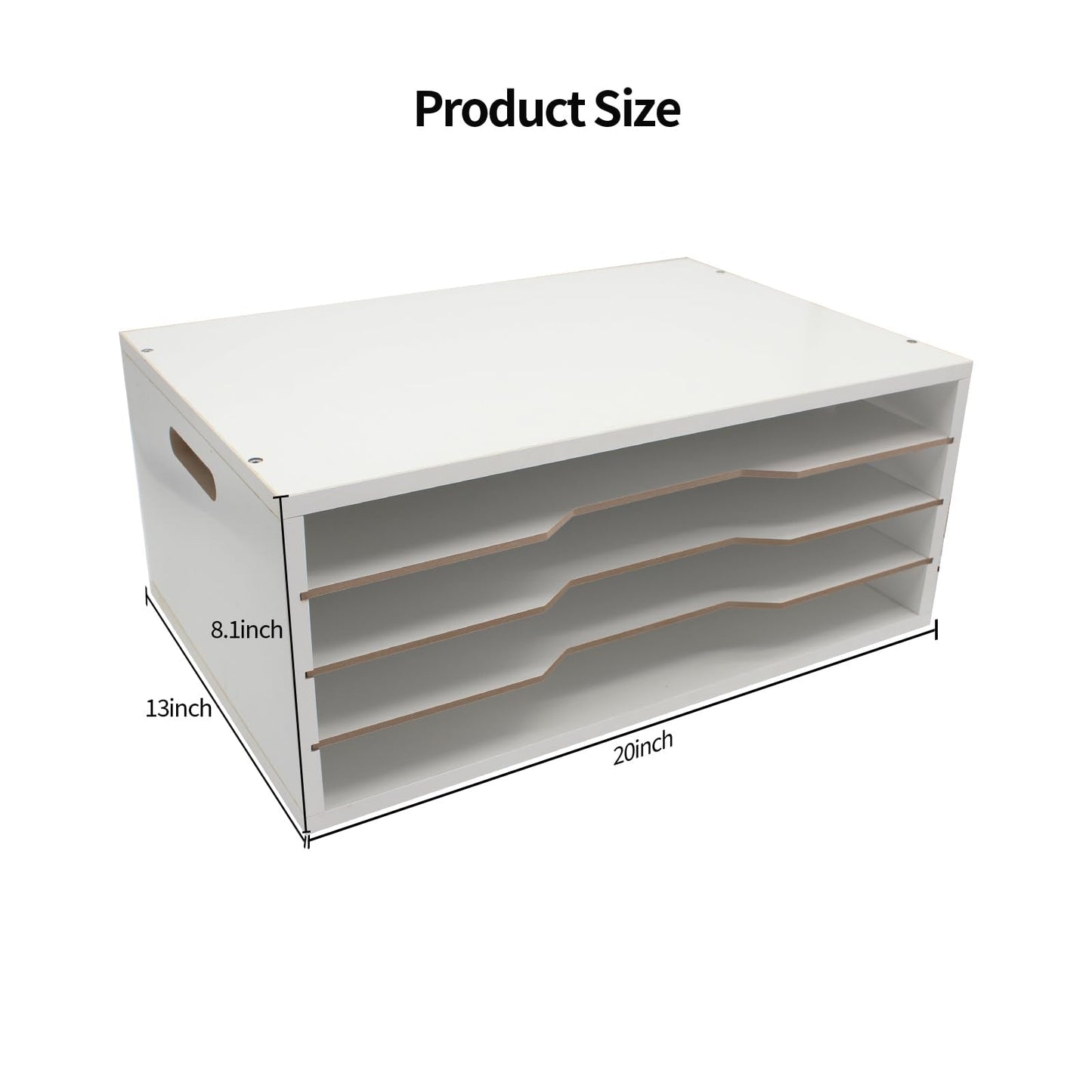 Timisea Construction Paper Organizer16 x13,Larger Size Wooden Literature Organizer,4Tier Desk File Organizer with Adjustable Shelves,Stackable Scrapbook Paper Storage Cube for Home Office Classroom