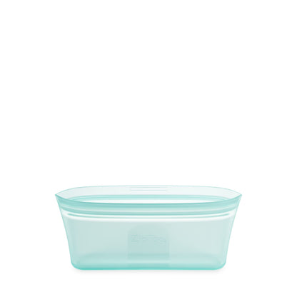 Zip Top Reusable Food Storage Bags | Medium Dish [Frost] | Silicone Meal Prep Container | Microwave, Dishwasher and Freezer Safe | Made in the USA