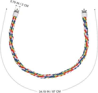 iplusmile Parrot Rope Perch 31.5 Inch Durable Cotton Climbing Toy for Birds Cage Chew Toy for Large Parrots Budgies Cockatiels and Conures Stress Relief and Exercise Accessory