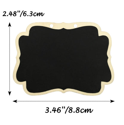 Mini Hanging Chalkboard Signs Wooden Reusable Smooth Surface Small Chalk Boards Double-Sided Little Labels for Food Pantry Beverage Baskets (Black, Pack of 12pcs)
