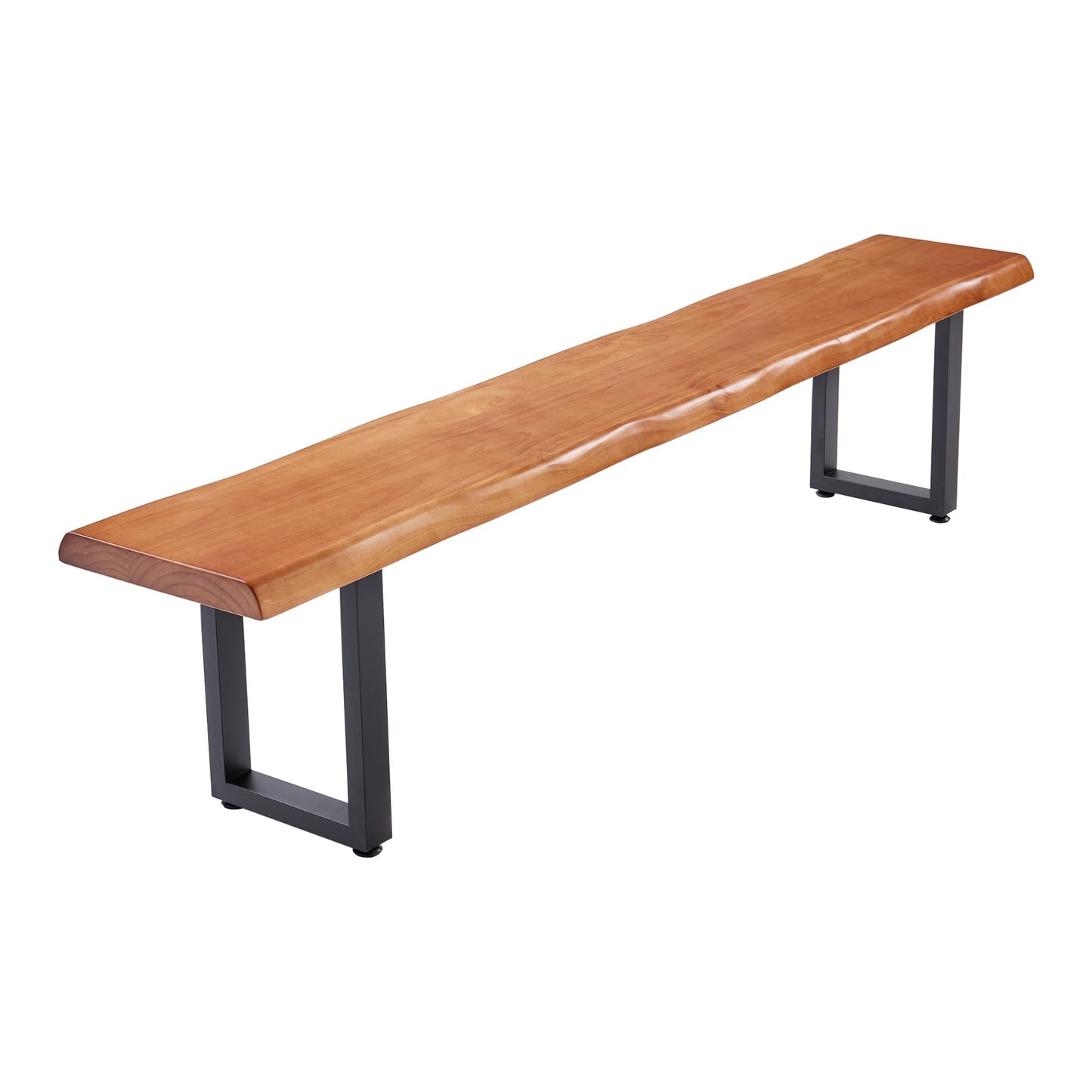 quanzhoulong Stylish Brown Wooden Long Bench with Sturdy Metal Legs – Versatile Seating for Office, Restaurant, Living Room, and Meeting Room(Brown Bench, 55.12in)