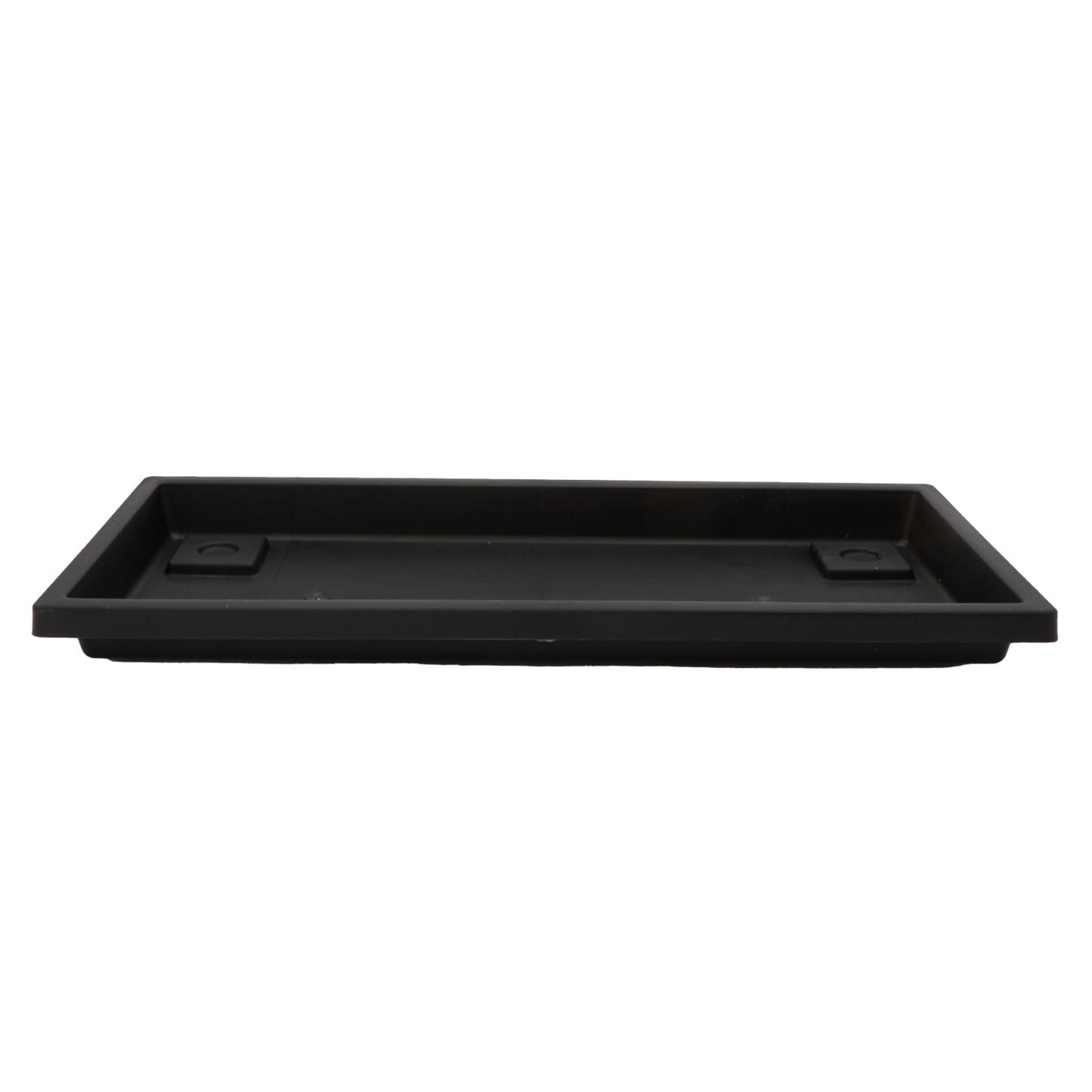 The HC Companies Venetian Rectangular Plant Tray - Lightweight Plastic Plant Saucer - Plant Drip Trays for Drainage - UV Resistant Pot Saucer for Indoor & Outdoor Use (23.5" Black, Pack of 1)