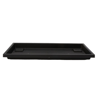The HC Companies Venetian Rectangular Plant Tray - Lightweight Plastic Plant Saucer - Plant Drip Trays for Drainage - UV Resistant Pot Saucer for Indoor & Outdoor Use (23.5" Black, Pack of 1)