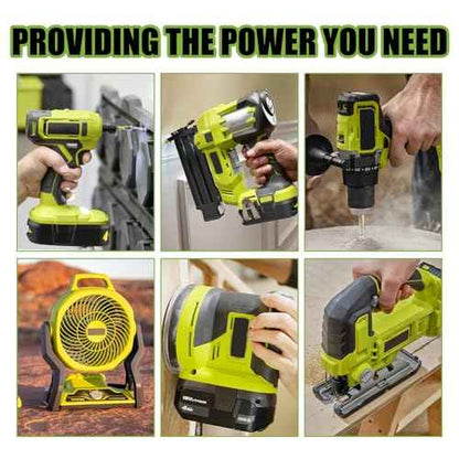 Powilling 2Packs 4.0Ah Battery Replacement for Ryobi 18V Battery, P100 P102 Compatible with Ryobi 18 Volt Cordless Power Tools PCL525B PCL515B