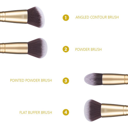 DUcare Foundation Brush Contour Bronzer Makeup Brush Double Ended Self Tanner Brush Sculpting Brush for Blending Liquid Powder Concealer Cream Cosmetics Blush Buffe