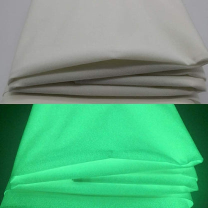 Glow in The Dark Fabric, Soft Fleece and Canvas Polyester Fabric Sheet for DIY Craft Supplies, Glow Material for Clothes, Hats, Garments and Multiple Usage (20" x 31")