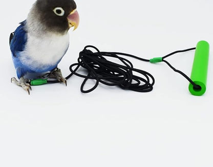 Bird Foot Chain with Flying Latex Elastic Training Rope Outdoor Parrot Ankle Foot Ring Accessories Bird Harness Leash Prevent Escaping (Model6-With 236inch Leash)