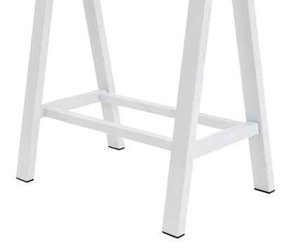 OSP Home Furnishings Middleton 47 Inch Desk with Clear Beveled Glass Top, White Base