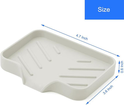 Sponge Holder with Drain Spout, Silicone Sponge Tray