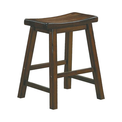 Lexicon Saddleback Solid Wood Kitchen Height Stool Set of 2 - Saddle Kitchen Stool Dining Height Stools for Dining, Armless Chair Seating Options, Perfect Casual Entertaining Spaces Cherry