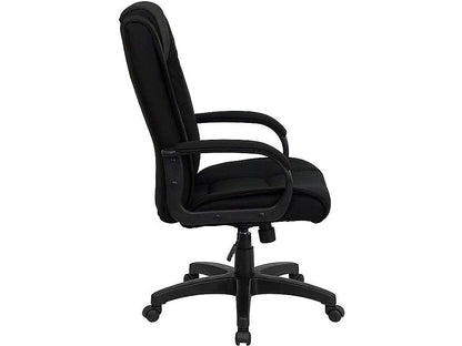 Flash Furniture Jessica High Back Black Fabric Executive Swivel Office Chair with Arms